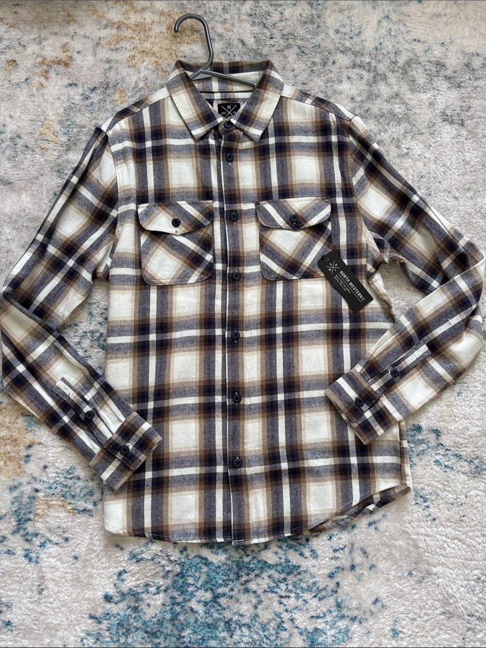 Weatherproof Men's Brown Plaid Flannel Shirt